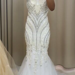 Off-White and Silver PROM DRESS